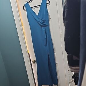 Elegant Blue Sleeveless Dress